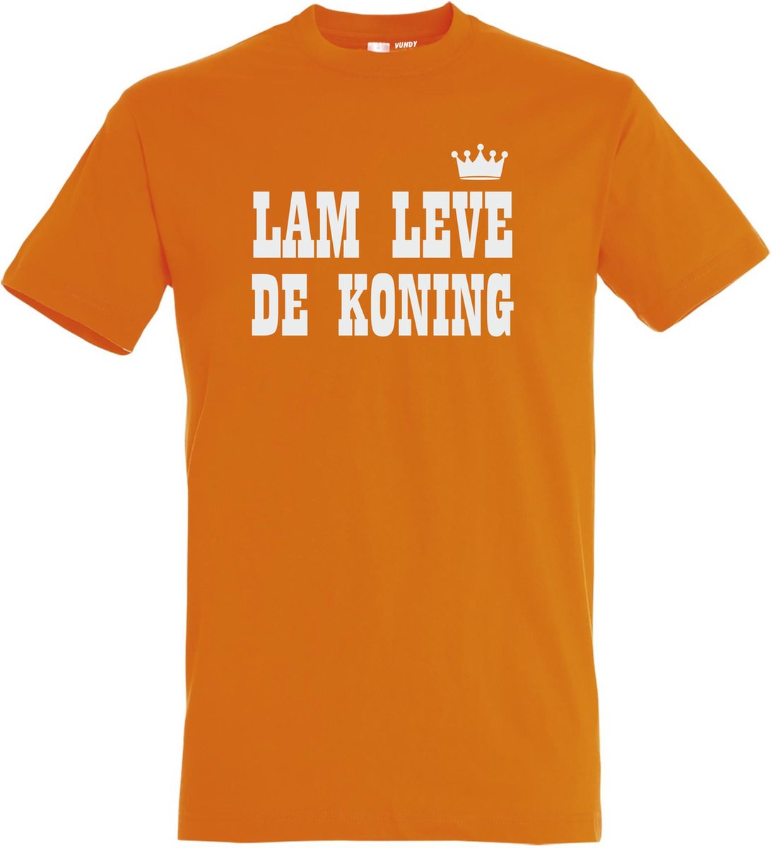 T-shirt Lam leve de koning | oranje koningsdag kleding | oranje t-shirt | Oranje | maat M